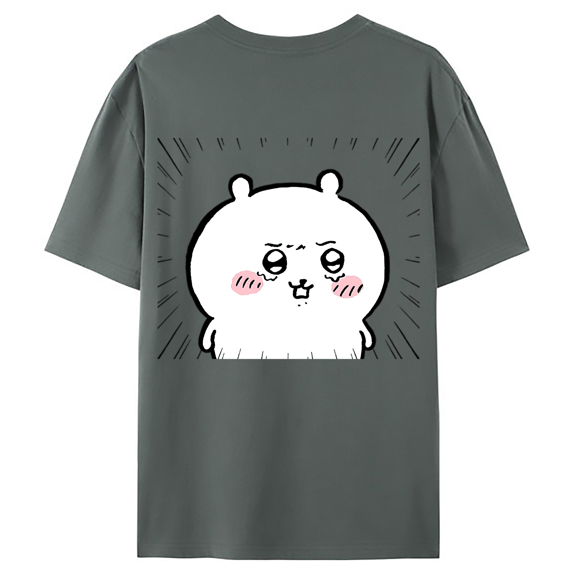 （画像用） ちいかわ ちいかわ Chii-kawa chiikawa 綿100％ メンズ半袖Tシャツ（バックプリント） 通気性